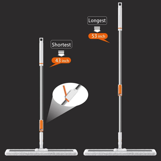 Flat Mop for Cleaning Floors Heavy Duty Microfiber Wet Mop Deep Cleaning for Hardwood, Tile & Laminate, Includes 4 Reusable Washable Pads and Adjustable Long Handle (32 in Mop Set)