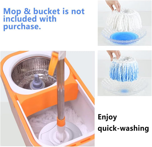 6-Pack Spin Mop Heads Refill, Easy Wring Microfiber Replacement Pads for Deep Cleaning, Universal Fit for Most Round Spin Mops