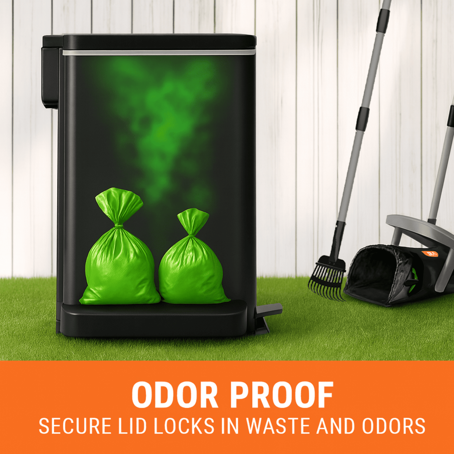 Large Dog Poop Trash Can Outside, 3.2 Gal Metal Dog Waste Trash Can with Lid Outdoor, Pedal Poop Bin