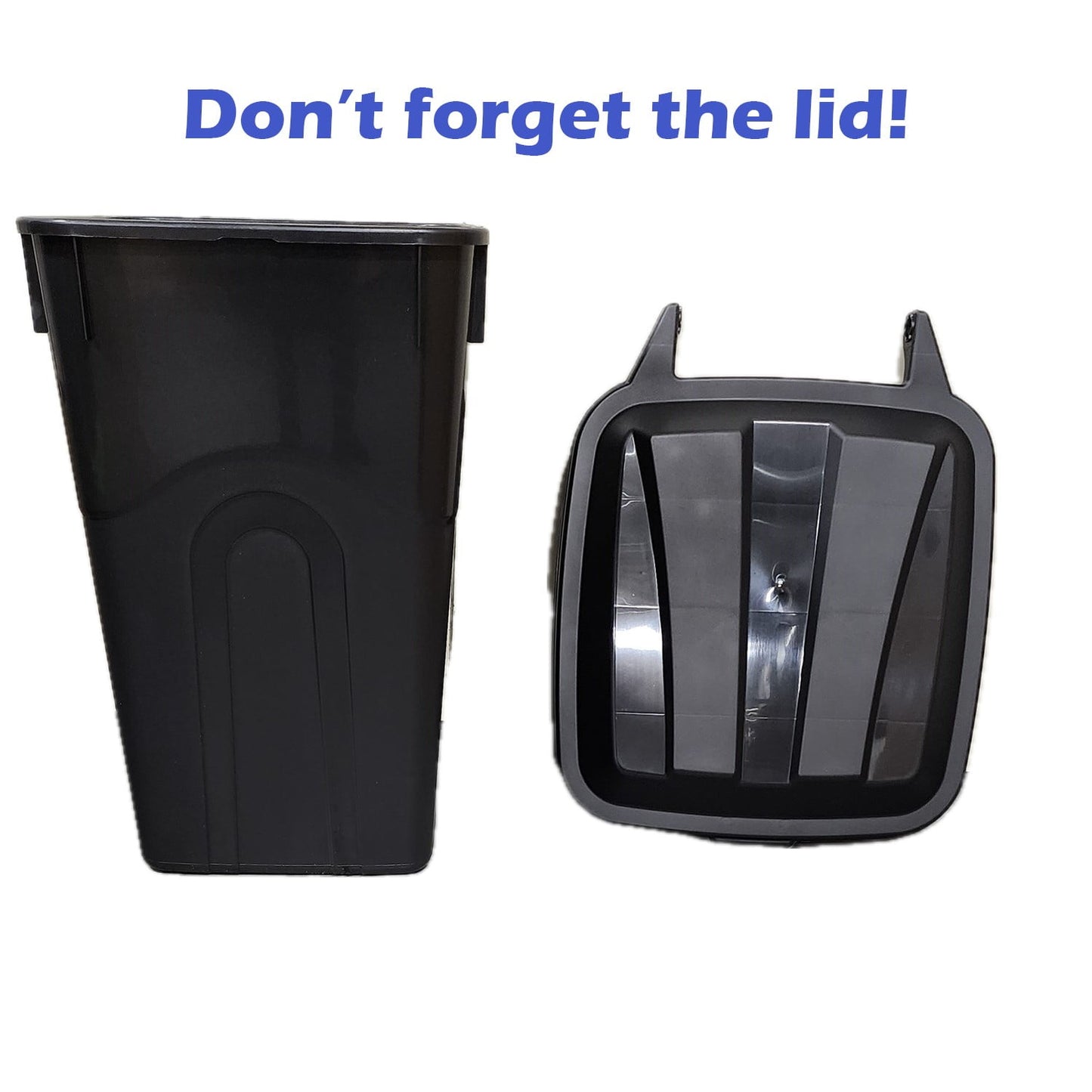 Hyper Tough 45 Gallon Wheeled Heavy Duty Plastic Garbage Can, Attached Lid, Black