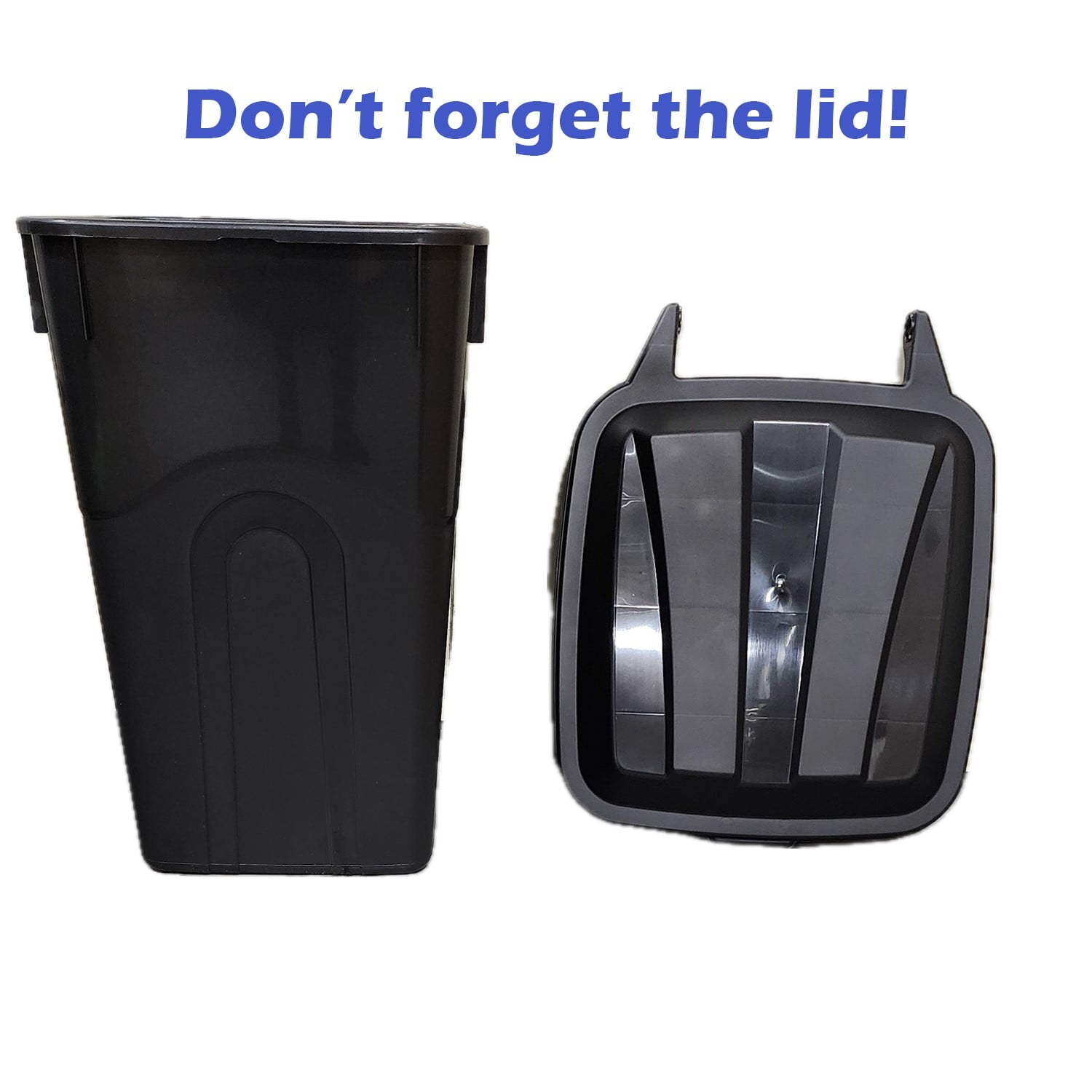 Hyper Tough 45 Gallon Wheeled Heavy Duty Plastic Garbage Can, Attached Lid, Black