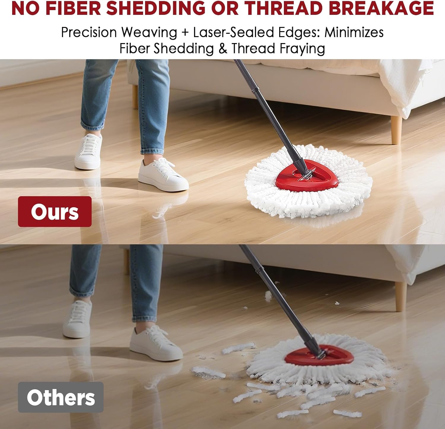 Mop Head Replacement for O-Cedar Easy Wring 1-Tank System，Exovyn Spin Mophead Replacements，Microfiber 6 Pack 360° Swivel Mop Refills，Deep Clean,Easy Cleaning，Machine Washable and Easy to Replace