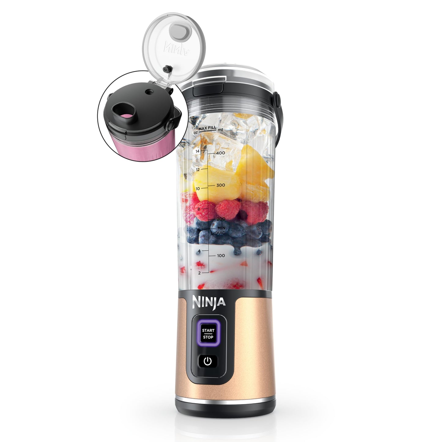 Ninja Blast Portable Blender, Cordless, 18oz Vessel, Lavender, BC151ML | USB-C rechargeable, cordless blending anywhere. BlastBlade crushes ice & frozen fruit. Leakproof sip lid, dishwasher safe.
