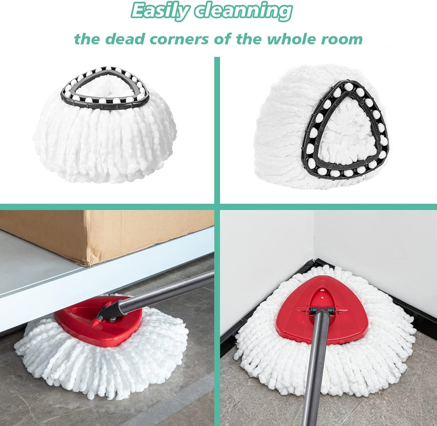 10 PCS Spin Mop Replacement Head,100% Microfiber Mop Heads Replacements Compatible with Cedar Easywring 1-Tank System, 360 Degree Round Mop Refills for Easy House Cleaning Floor Mopping