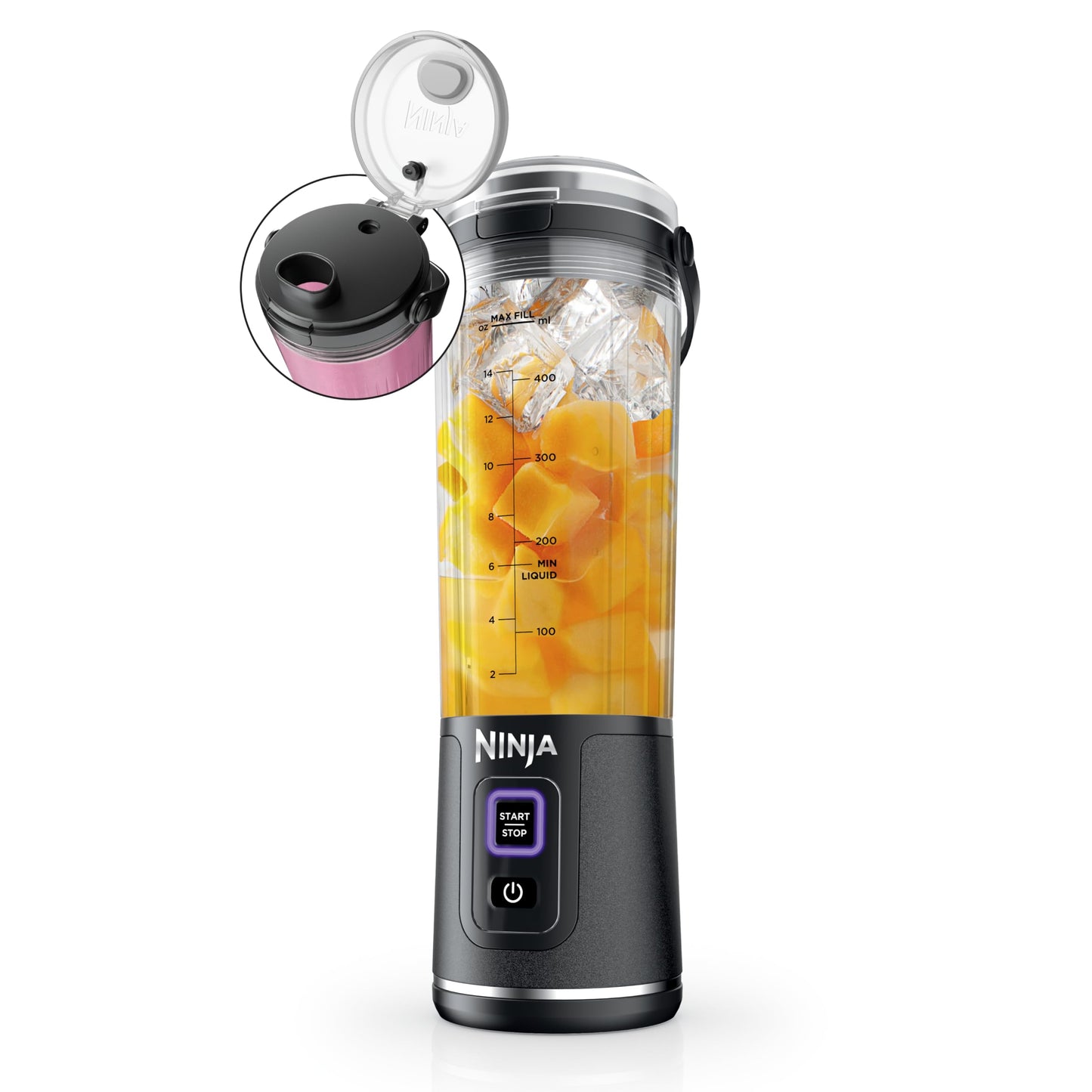 Ninja Blast Portable Blender, Cordless, 18oz Vessel, Lavender, BC151ML | USB-C rechargeable, cordless blending anywhere. BlastBlade crushes ice & frozen fruit. Leakproof sip lid, dishwasher safe.