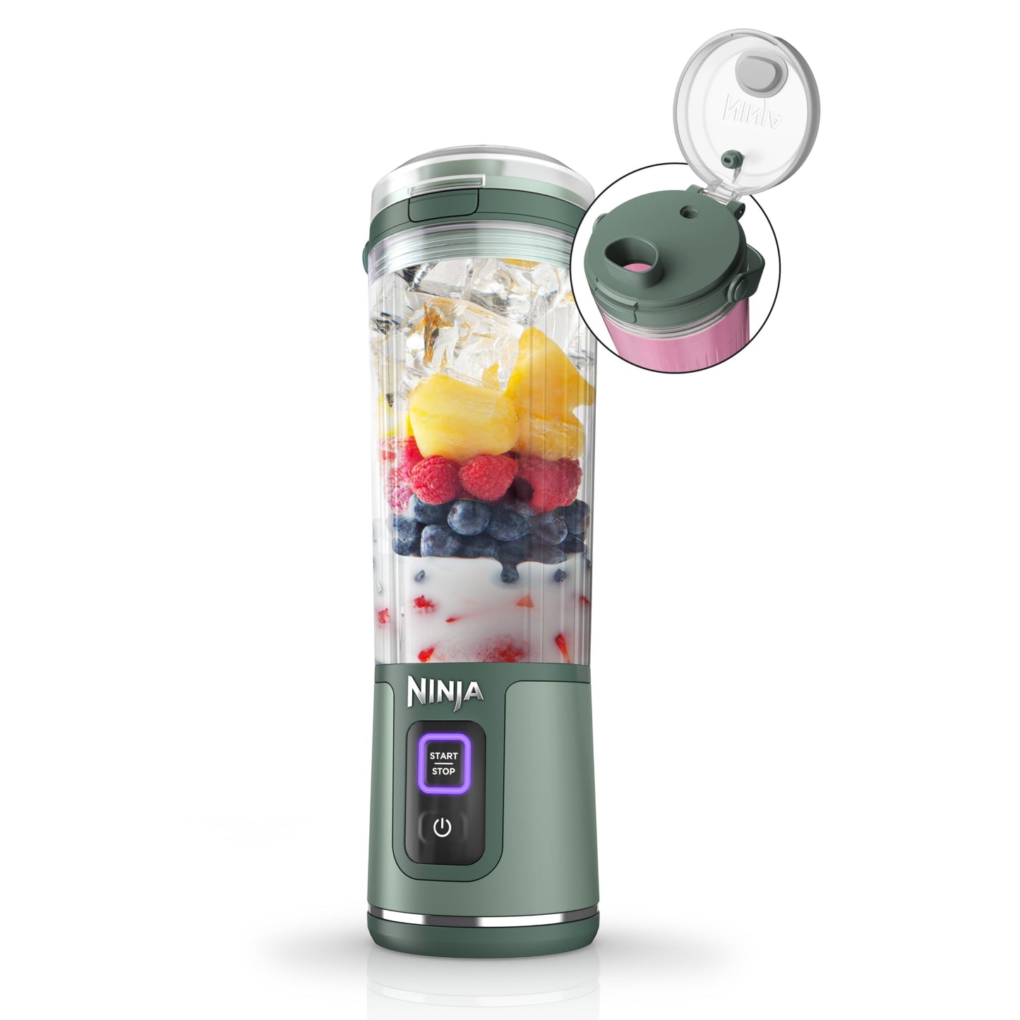 Ninja Blast Portable Blender, Cordless, 18oz Vessel, Lavender, BC151ML | USB-C rechargeable, cordless blending anywhere. BlastBlade crushes ice & frozen fruit. Leakproof sip lid, dishwasher safe.