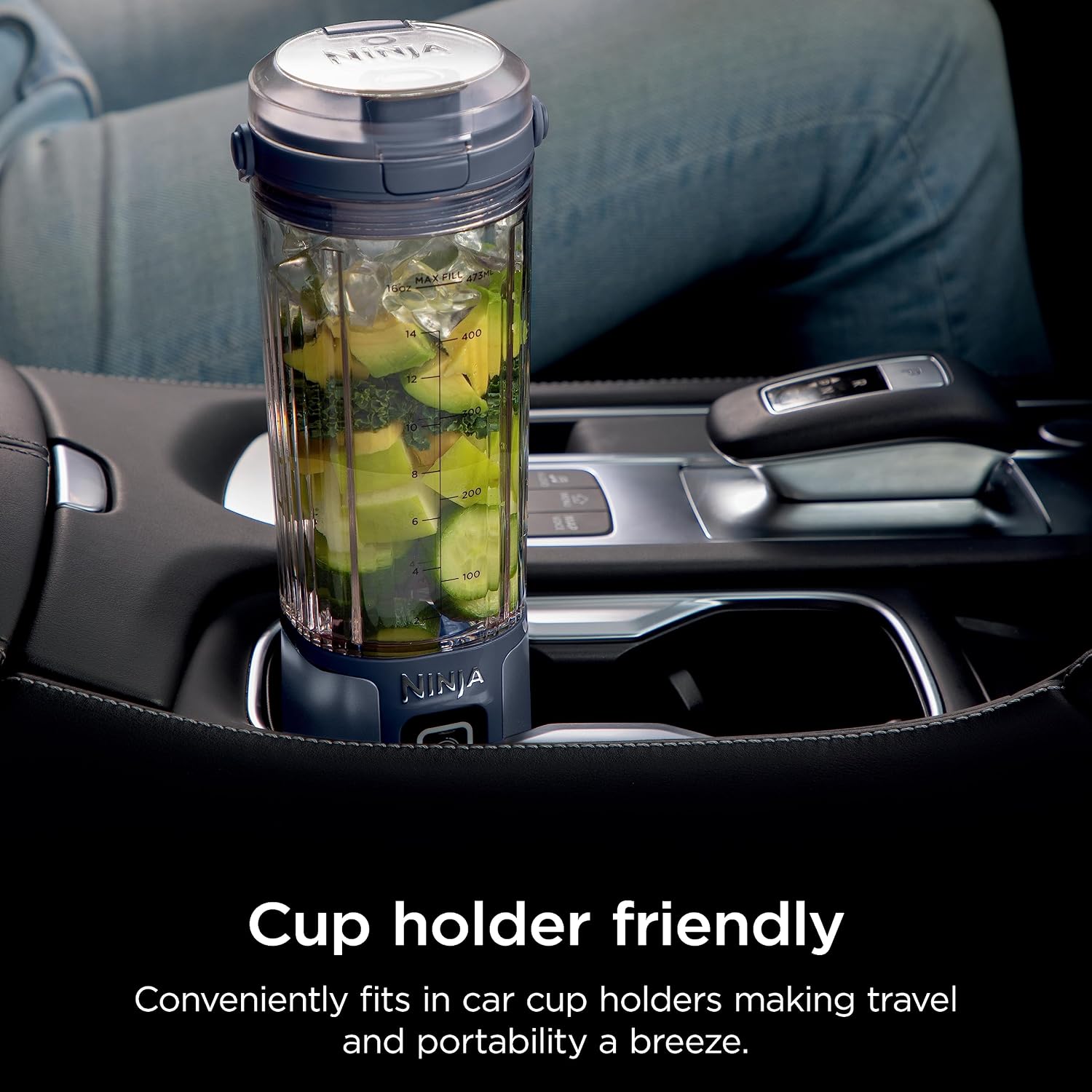 Ninja BC151NV Blast Portable Blender, Cordless, 18oz. Vessel, Personal Blender-for Shakes & Smoothies, BPA Free, Leakproof-Lid & Sip Spout, USB-C Rechargeable, Dishwasher Safe, Denim Blue (Renewed)