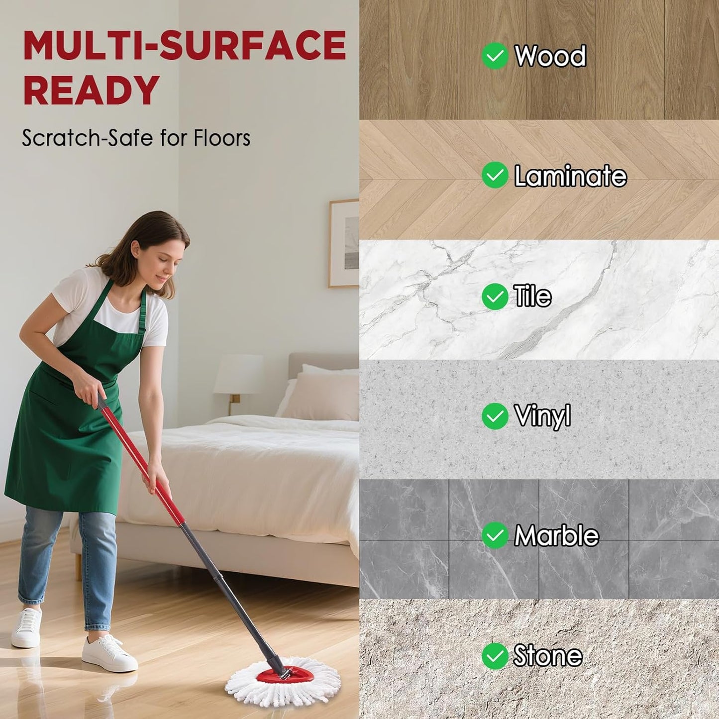 Mop Head Replacement for O-Cedar Easy Wring 1-Tank System，Exovyn Spin Mophead Replacements，Microfiber 6 Pack 360° Swivel Mop Refills，Deep Clean,Easy Cleaning，Machine Washable and Easy to Replace