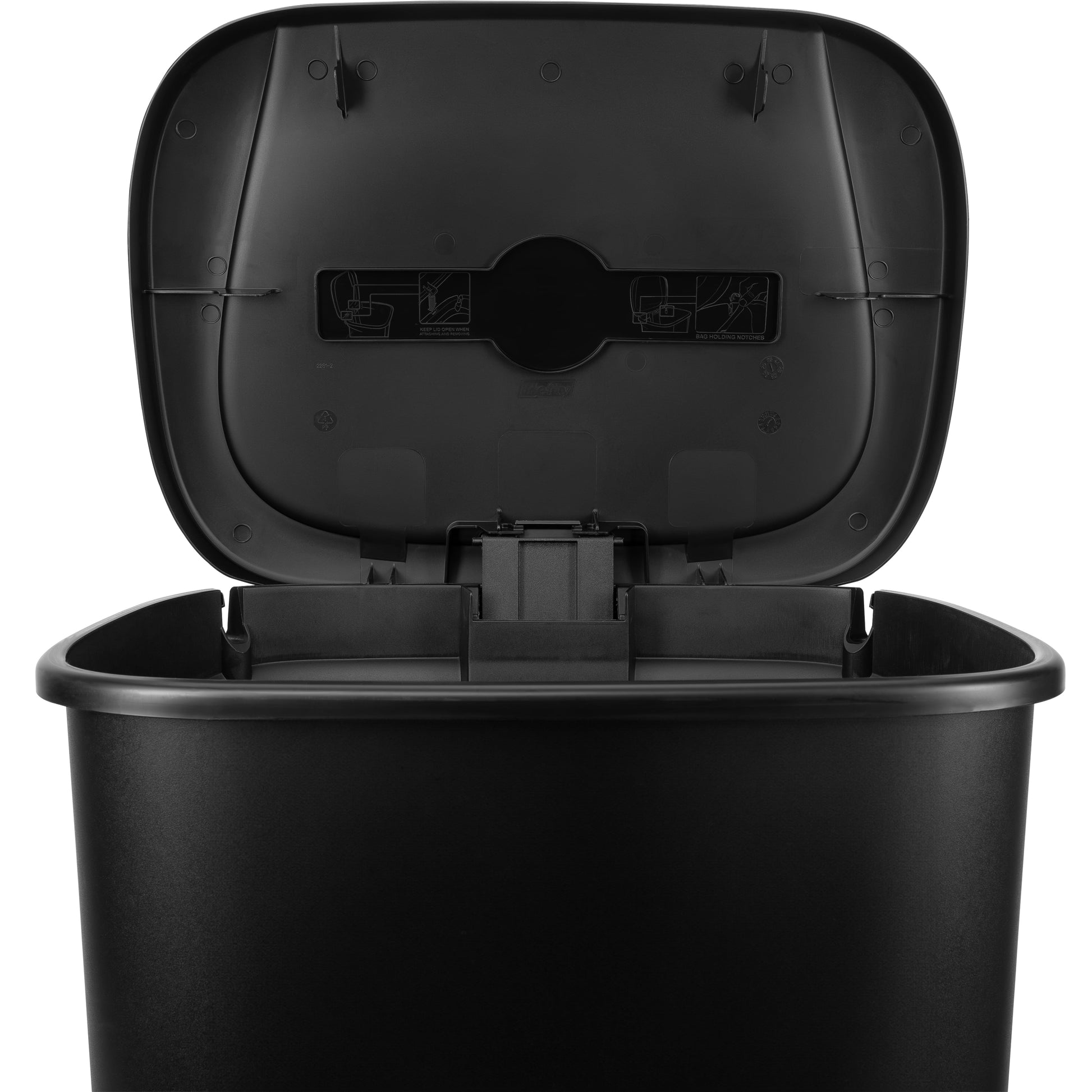 Hefty Kitchen Trash Can, 20.1 Gallon Plastic Step Garbage Bin with Foot Pedal Lid, Black